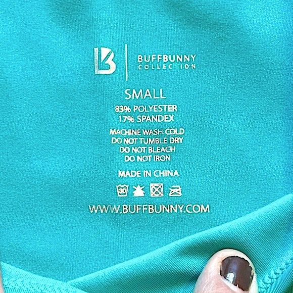 BUFFBUNNY • Cropped Active Racerback Tank Top • Size Small • Bright Teal - Picture 6 of 16